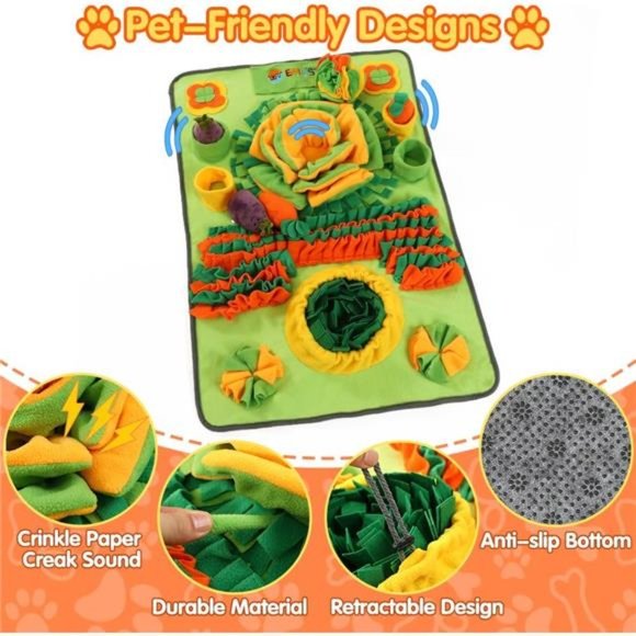 Dog Snuffle Mat, Washable Snuffle Mat with Snuffle Ball, 35.8" L×22.8" W - Picture 3 of 6